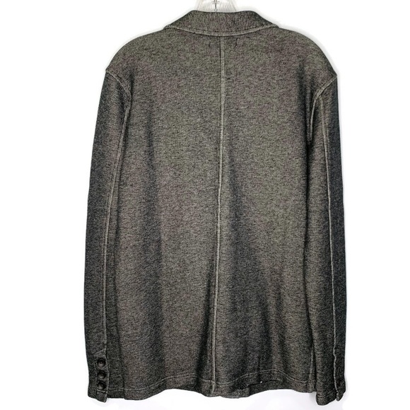 32 Bar Blues Men’s Heathered Black Cotton Terry Knit 2 Buttons Sport Coat S - Picture 2 of 11
